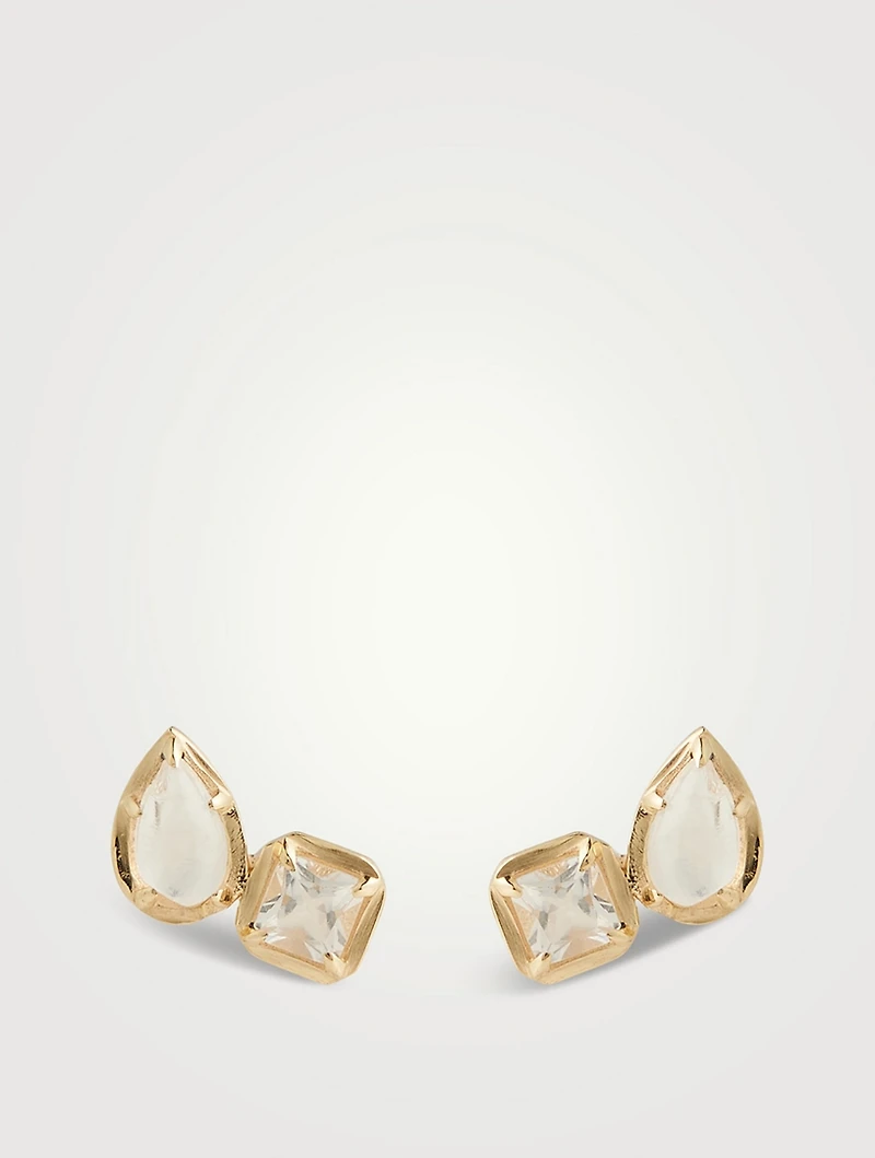 Mélia Toi Et Moi 14K Gold Cushion Stud Earrings