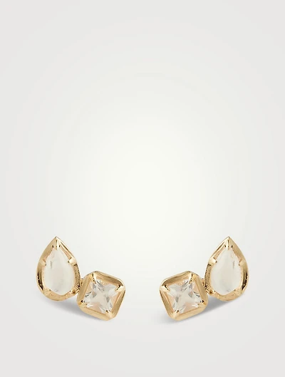 Mélia Toi Et Moi 14K Gold Cushion Stud Earrings