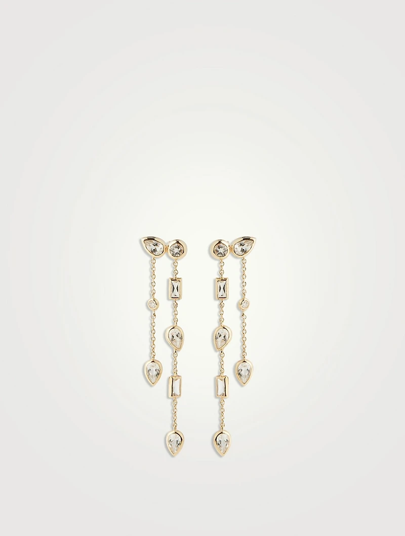 Cléo Eliana 14K Gold Double Chain Chandelier Earrings With Diamonds