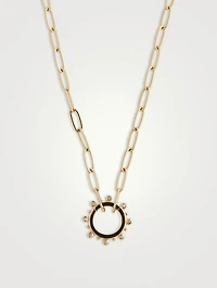 Dew Drop Marine 14K Gold Story Catcher Necklace With Diamonds