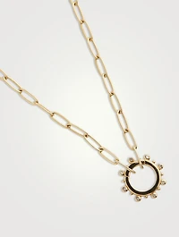 Dew Drop Marine 14K Gold Story Catcher Necklace With Diamonds