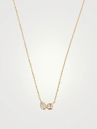 Mélia Toi Et Moi 14K Gold Necklace With Clear Topaz And Moonstone