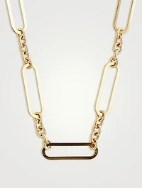 14K Gold Open Link Paper Clip Chain Necklace