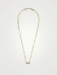 14K Gold Open Link Paper Clip Chain Necklace