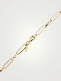 14K Gold Open Link Paper Clip Chain Necklace