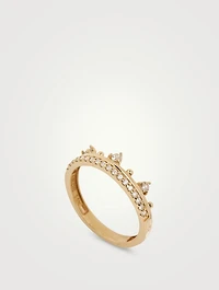Cléo 14K Gold Pavé Crown Ring With Diamonds