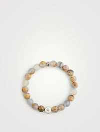 Jac + Jo Silver Soul Round Eye Chalcedony Enamel Beaded Bracelet