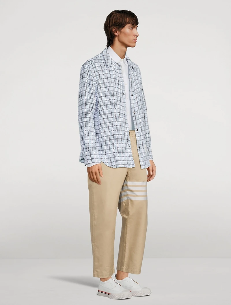 Crochet Tweed Shirt Jacket