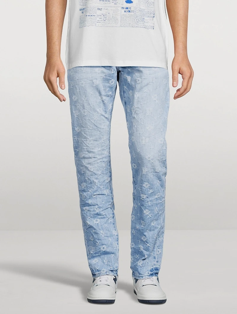 P005 Monogram Slim Straight-Leg Jeans