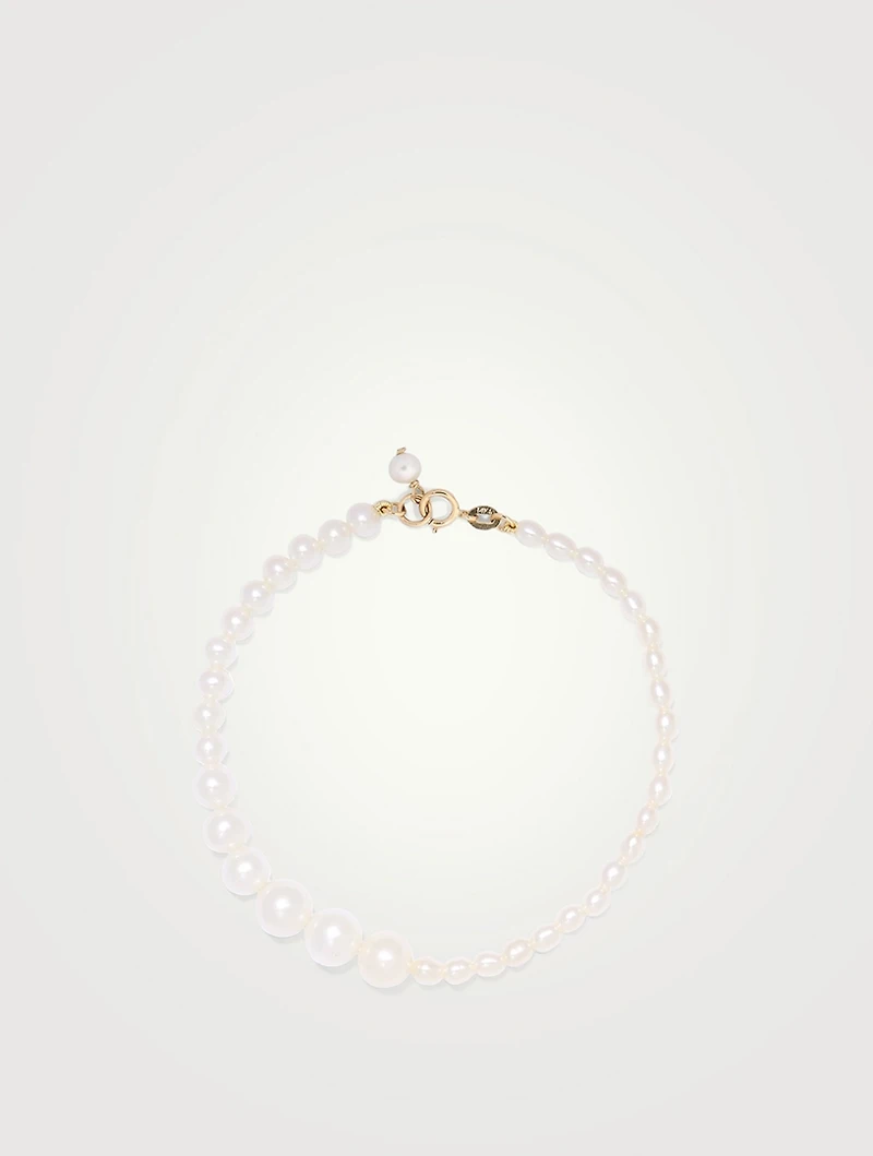 14K Gold Gradual Pearl Bracelet