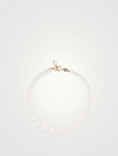 14K Gold Gradual Pearl Bracelet