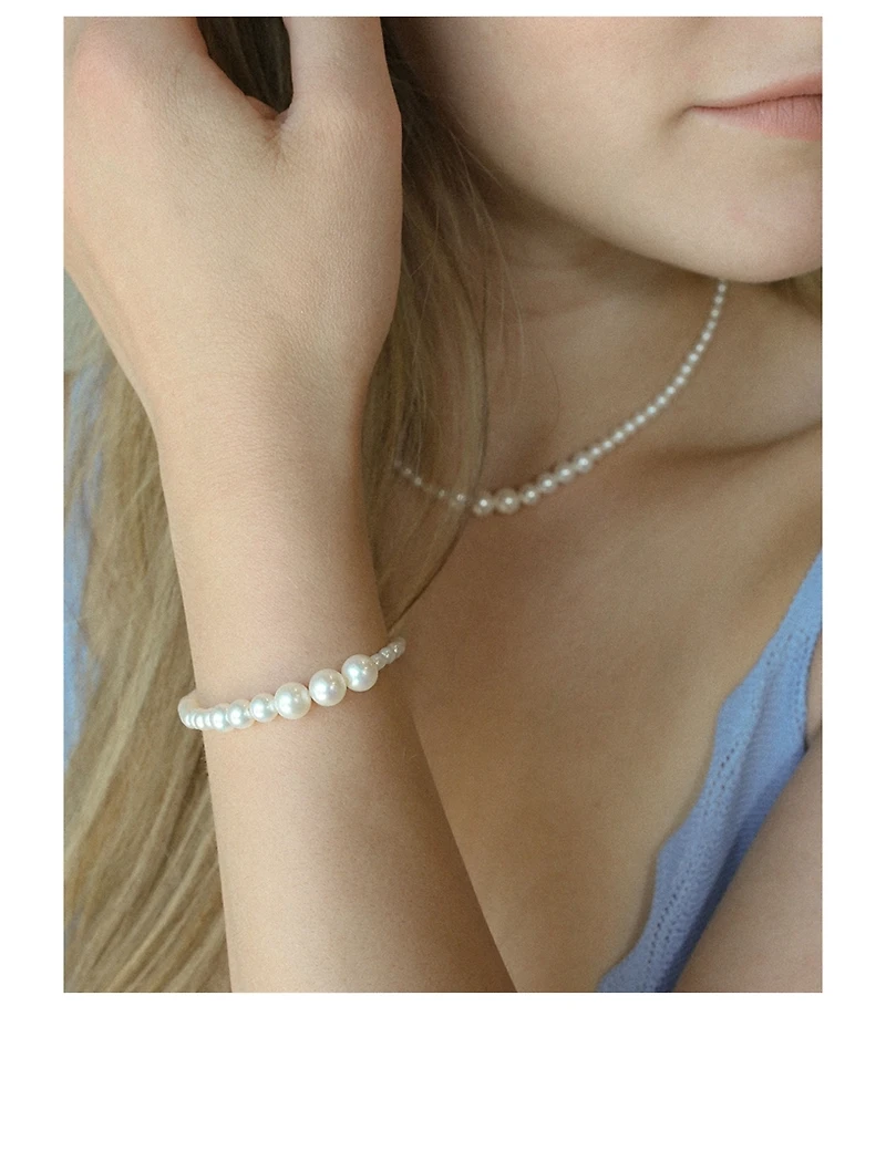 14K Gold Gradual Pearl Bracelet