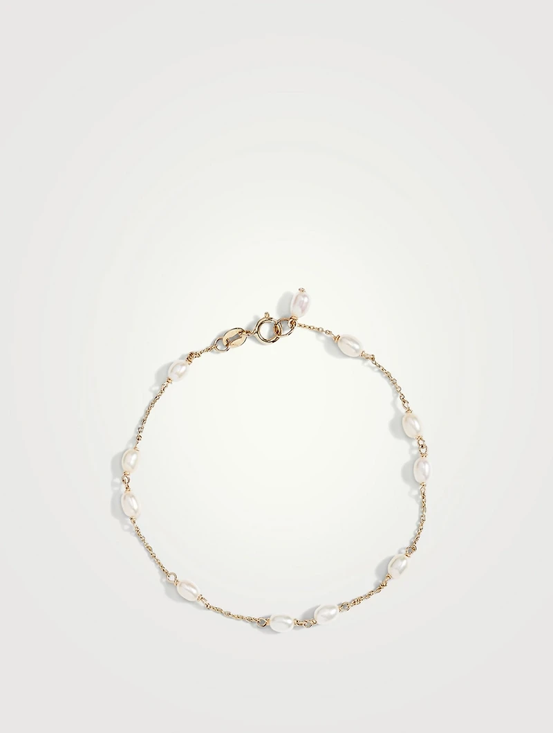 14K Gold Spaced Keshi Pearl Bracelet