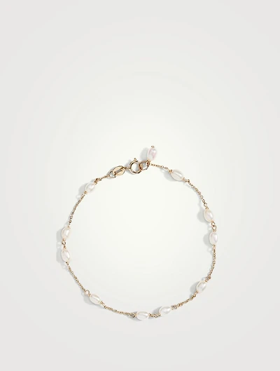 14K Gold Spaced Keshi Pearl Bracelet