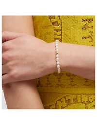 14K Gold Oval Pearl Gold Nugget Bracelet
