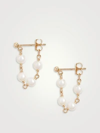 14K Gold Baby Pearl Wrap Around Earrings