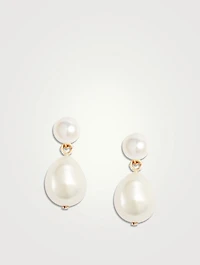 14K Gold Pearl Baroque Duo Earrings