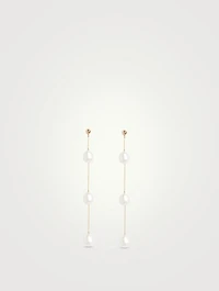 14K Gold Triple Baroque Pearl Earrings