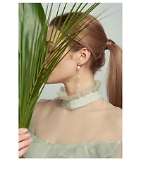 14K Gold Triple Baroque Pearl Earrings