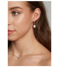 14K Gold Small Gold Hoop Removable Pearl Earrings