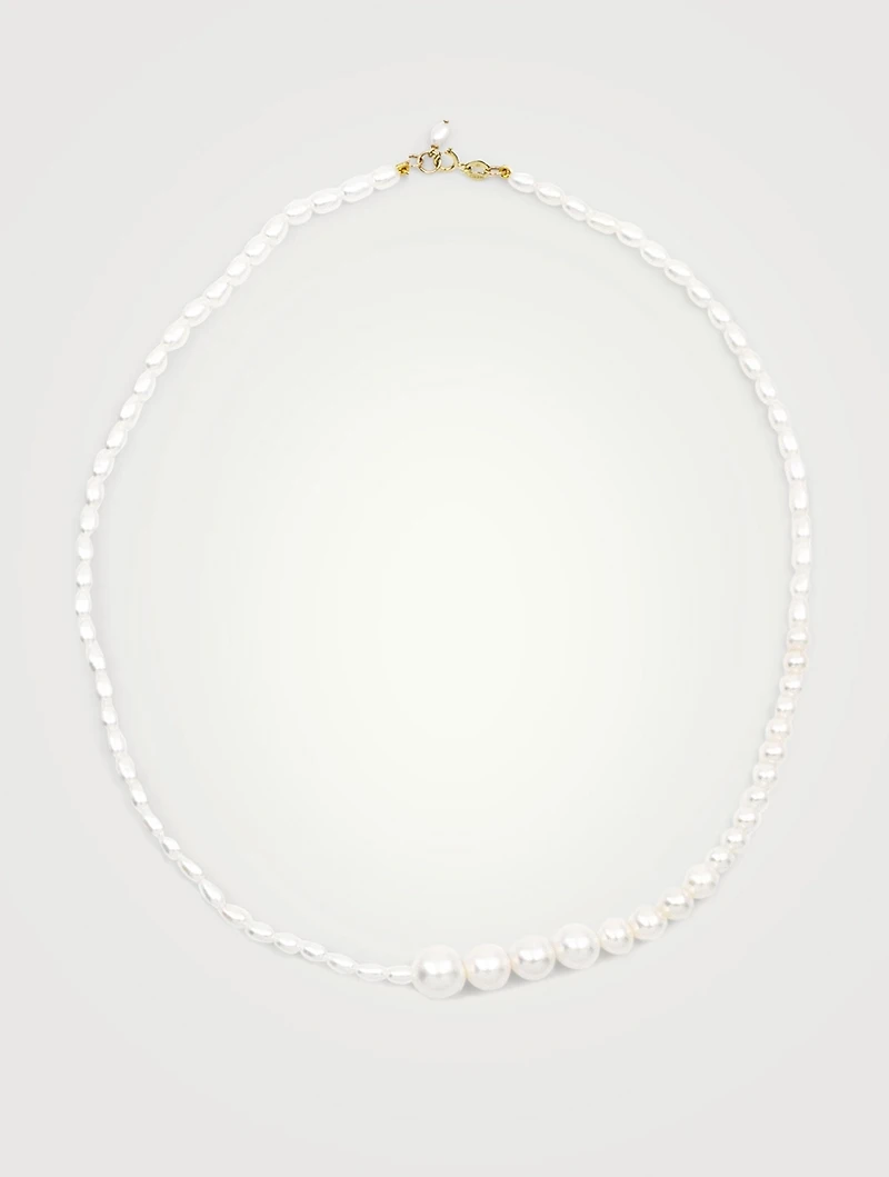 14K Gold Gradual Pearl Necklace