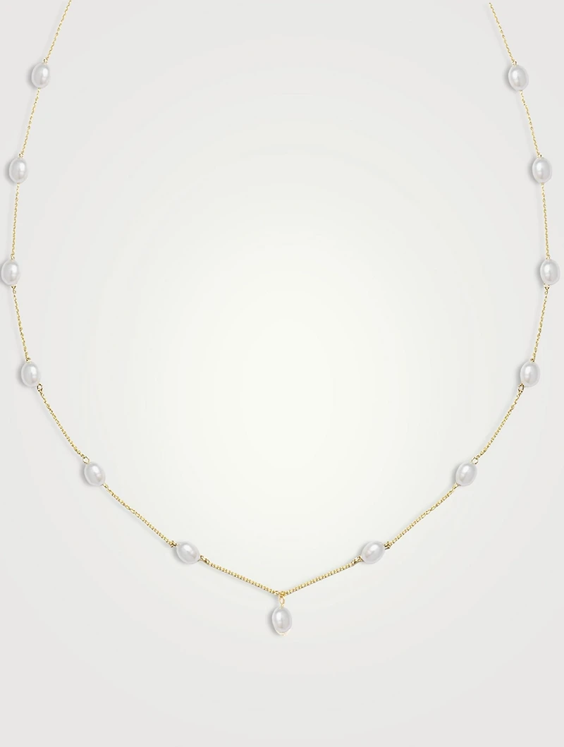 14K Gold Keshi Pearl Choker Necklace