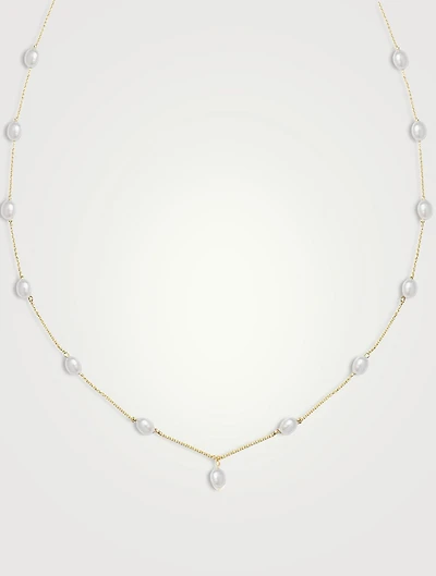 14K Gold Keshi Pearl Choker Necklace