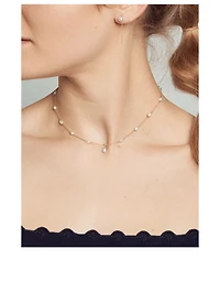 14K Gold Keshi Pearl Choker Necklace