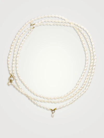 40-Inch 14K Gold Keshi Pearl Wrap Necklace