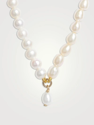 14K Gold Contrast Petite Keshi Pearl Necklace