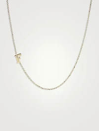 Love Letter 14K Gold Initial F Single Diamond Necklace