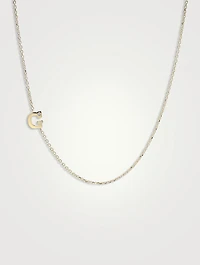 Love Letter 14K Gold Initial G Single Diamond Necklace