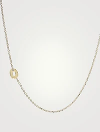 Love Letter 14K Gold Initial O Single Diamond Necklace