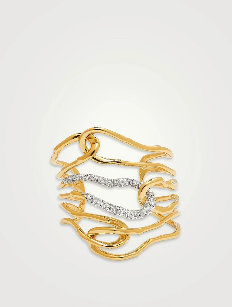 Large Solanales Crystal Twisted Cuff Bracelet