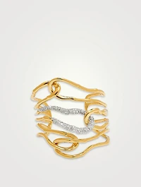 Large Solanales Crystal Twisted Cuff Bracelet