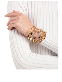 Large Solanales Crystal Twisted Cuff Bracelet