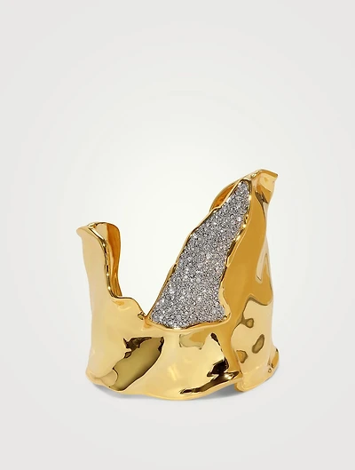 Solanales Crystal Folded Cuff Bracelet