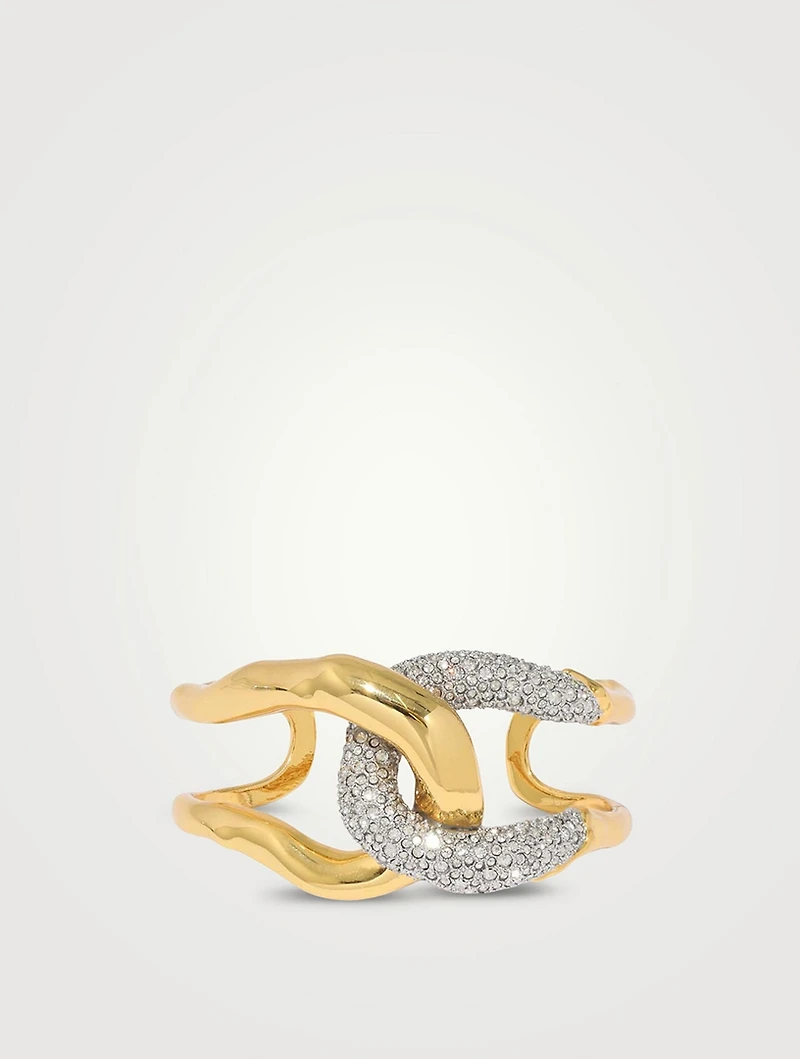 Solanales Crystal Interlocked Cuff Bracelet