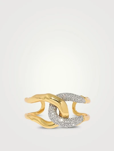 Solanales Crystal Interlocked Cuff Bracelet