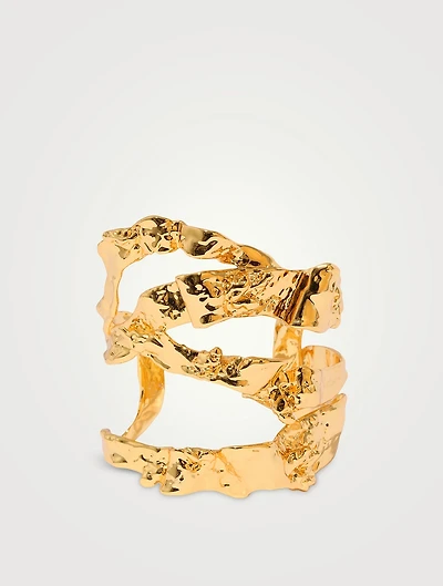 Brut Sculptural Ribbon Wide Cuff Bracelet 