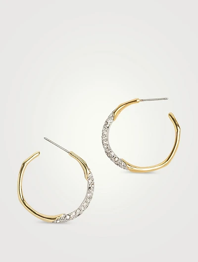 Crystal Pavé Hoop Earrings