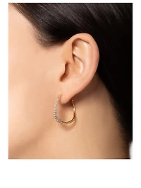 Crystal Pavé Hoop Earrings