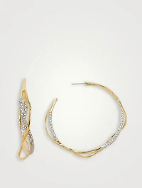 Intertwined Crystal Pavé Hoop Earrings