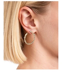 Small Punk Royale Looped Earrings With Crystals
