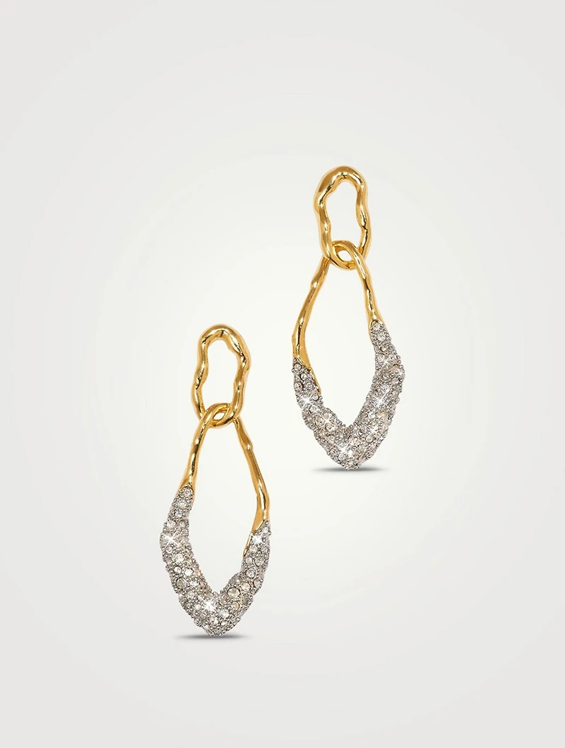 Solanales Double Link Earring With Crystals