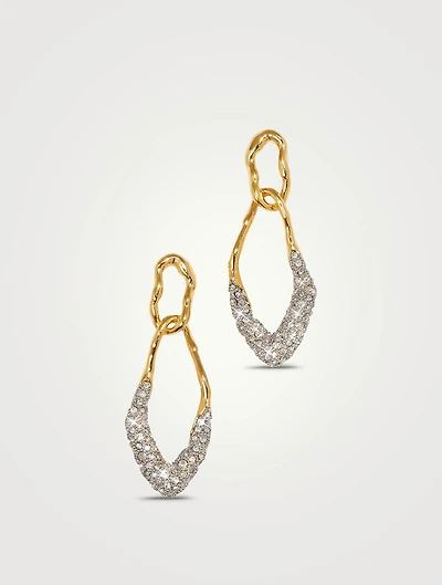 Solanales Double Link Earring With Crystals