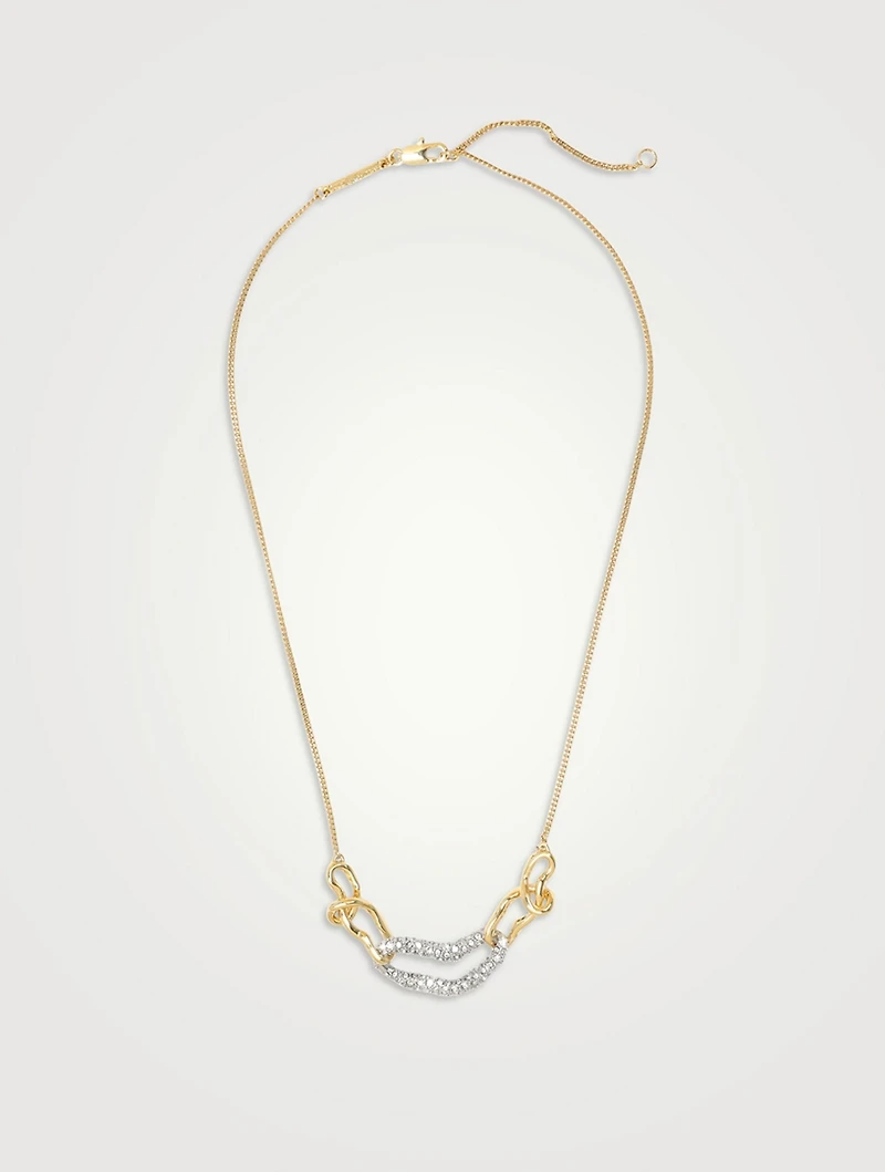 Small Solanales Link Necklace With Crystals