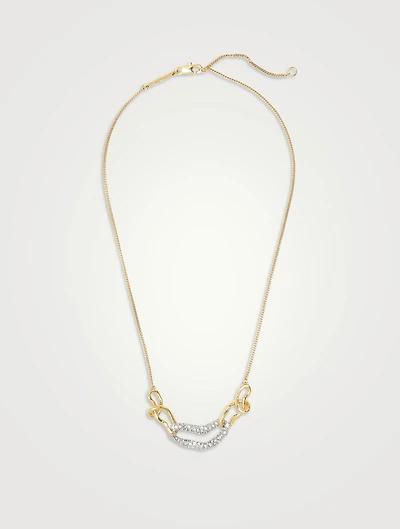 Small Solanales Link Necklace With Crystals