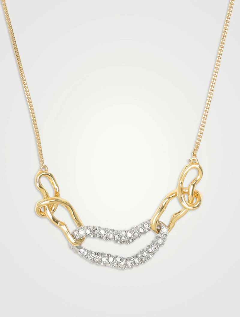 Small Solanales Link Necklace With Crystals