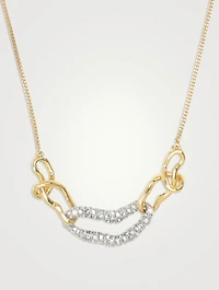Small Solanales Link Necklace With Crystals
